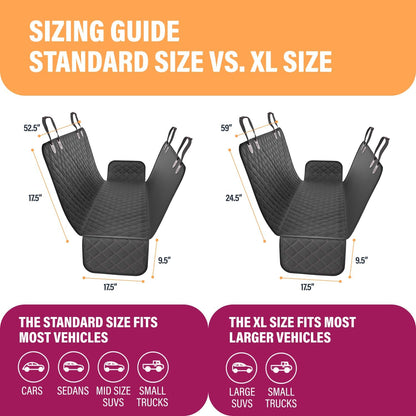 Black Waterproof Dog Car Hammock – Back Seat Protector for Cars & SUVs