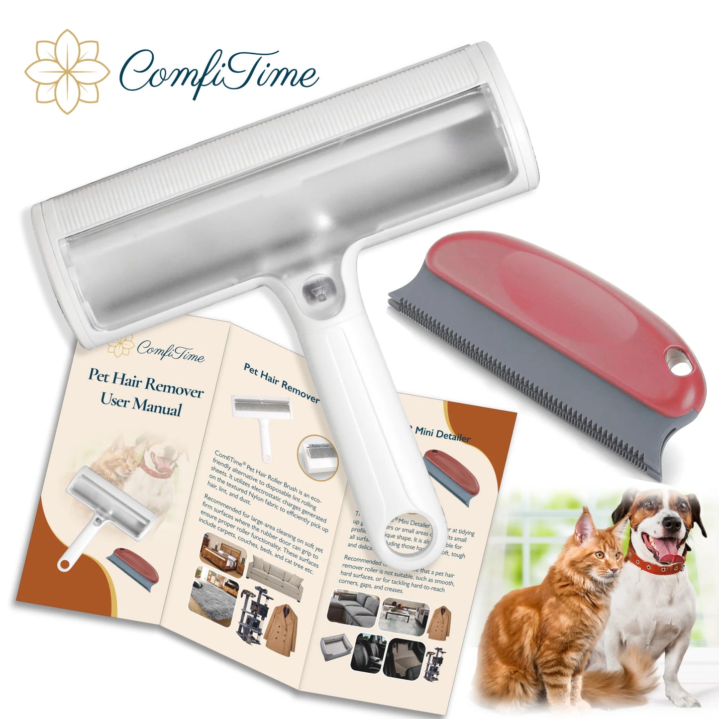 Portable Pet Hair Remover – Reusable Roller Set for Dog & Cat Fur