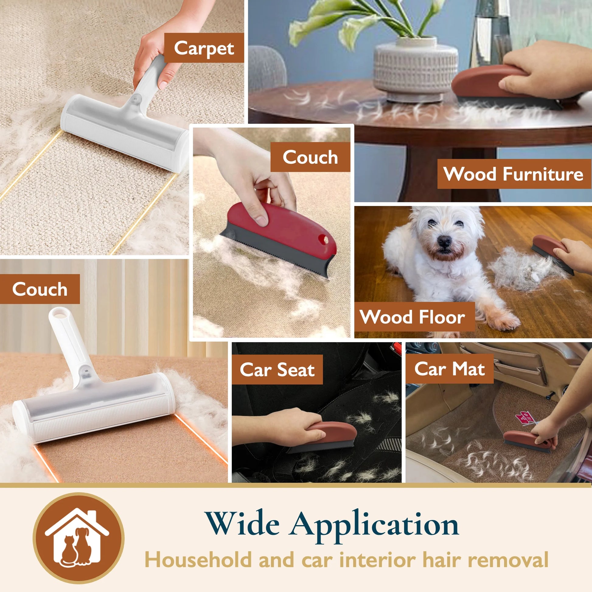 Portable Pet Hair Remover – Reusable Roller Set for Dog & Cat Fur